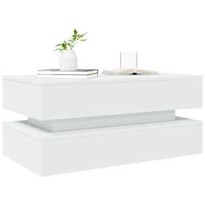 Konferenční stolek s LED osvětlením bílý 90 x 50 x 40 cm - obrázek 6