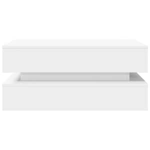 Konferenční stolek s LED osvětlením bílý 90 x 50 x 40 cm - obrázek 7
