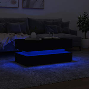 Konferenční stolek s LED osvětlením černý 90 x 50 x 40 cm - obrázek 5