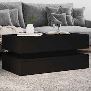 Konferenční stolek s LED osvětlením černý 90 x 50 x 40 cm - obrázek 1