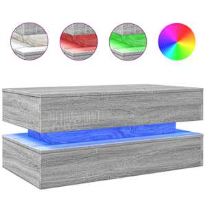 Konferenční stolek s LED osvětlením šedý sonoma 90 x 50 x 40 cm - obrázek 2