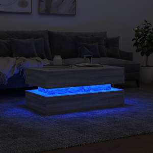 Konferenční stolek s LED osvětlením šedý sonoma 90 x 50 x 40 cm - obrázek 5
