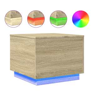 Konferenční stolek s LED osvětlením dub sonoma 50 x 50 x 40 cm - obrázek 2