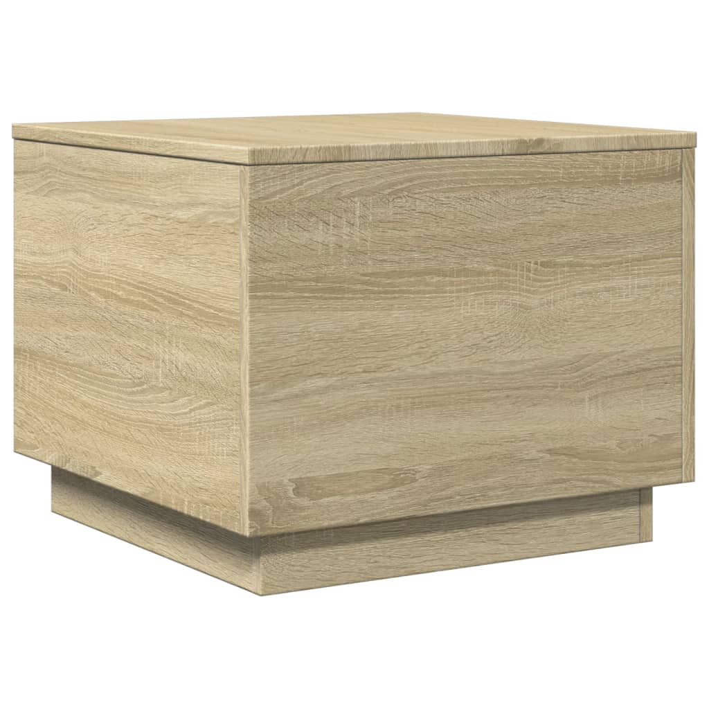 vidaXL sonoma tölgy színű dohányzóasztal LED-lámpákkal 50x50x40 cm