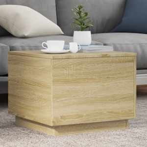 Konferenční stolek s LED osvětlením dub sonoma 50 x 50 x 40 cm - obrázek 1