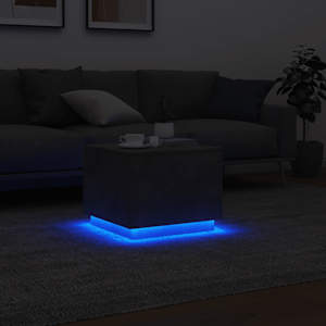 Konferenční stolek s LED osvětlením betonově šedý 50x50x40 cm - obrázek 5