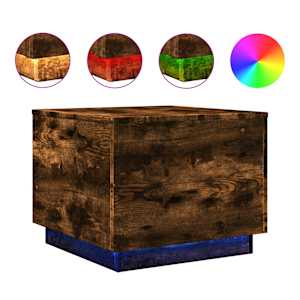 Konferenční stolek s LED osvětlením kouřový dub 50 x 50 x 40 cm - obrázek 2