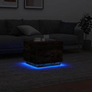 Konferenční stolek s LED osvětlením kouřový dub 50 x 50 x 40 cm - obrázek 5