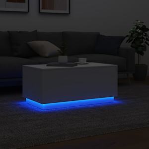Konferenční stolek s LED osvětlením bílý 90 x 50 x 40 cm - obrázek 5
