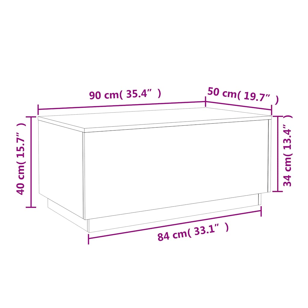 Konferenční stolek s LED osvětlením černý 90 x 50 x 40 cm - obrázek 15