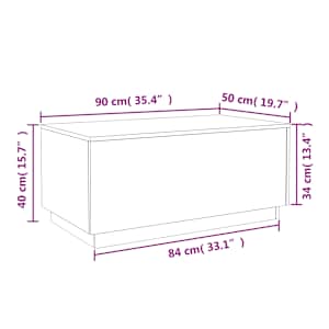 Konferenční stolek s LED osvětlením černý 90 x 50 x 40 cm - obrázek 15