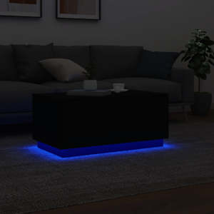 Konferenční stolek s LED osvětlením černý 90 x 50 x 40 cm - obrázek 5