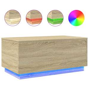 Konferenční stolek s LED osvětlením dub sonoma 90 x 50 x 40 cm - obrázek 2