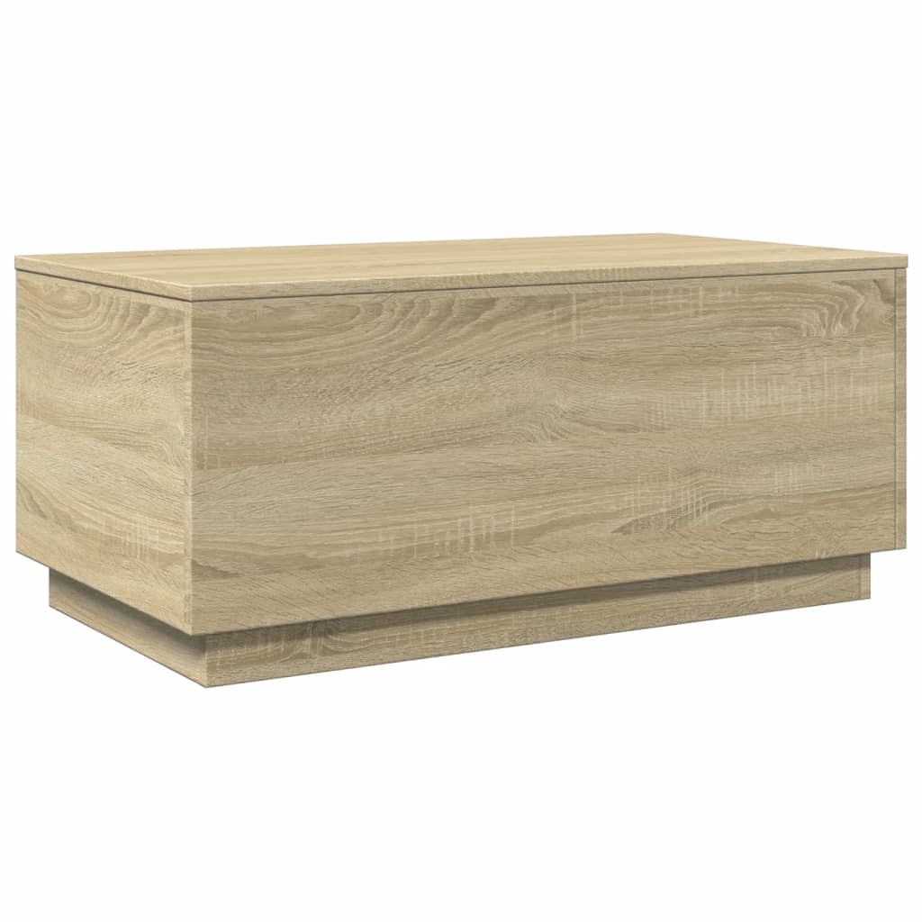 vidaXL Salontafel met LED-verlichting 90x50x40 cm sonoma eikenkleurig afbeelding