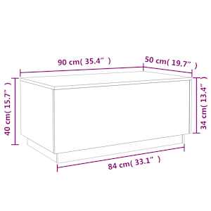 Konferenční stolek s LED osvětlením dub sonoma 90 x 50 x 40 cm - obrázek 15