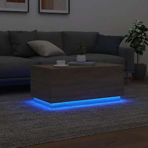 Konferenční stolek s LED osvětlením dub sonoma 90 x 50 x 40 cm - obrázek 5