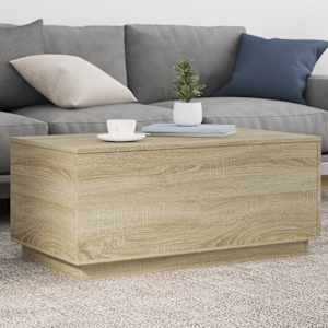 Konferenční stolek s LED osvětlením dub sonoma 90 x 50 x 40 cm - obrázek 1