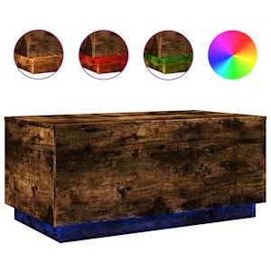 Konferenční stolek s LED osvětlením kouřový dub 90 x 50 x 40 cm - obrázek 2