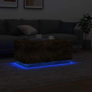Konferenční stolek s LED osvětlením kouřový dub 90 x 50 x 40 cm - obrázek 5