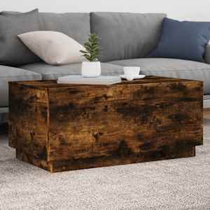 Konferenční stolek s LED osvětlením kouřový dub 90 x 50 x 40 cm - obrázek 1