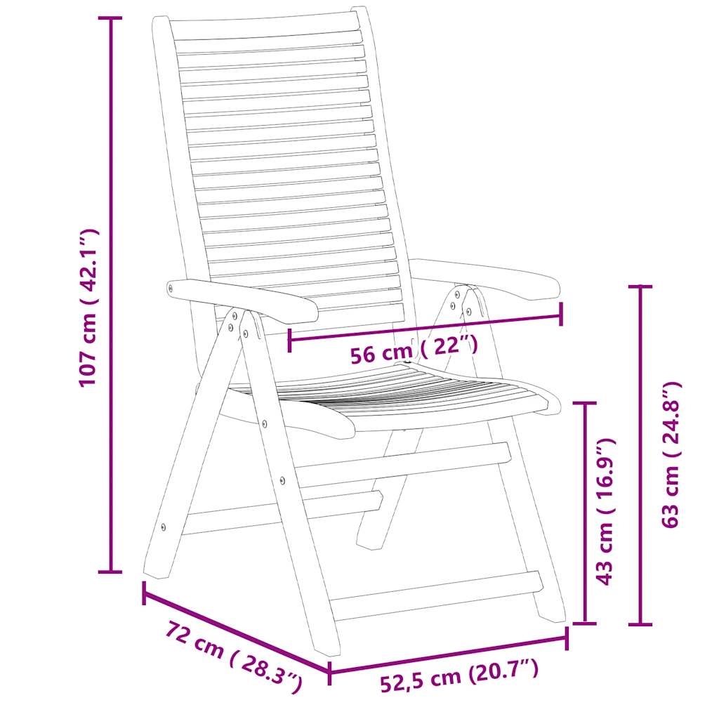 Tuinstoelen 2 st inklapbaar verstelbaar massief acaciahout image 11