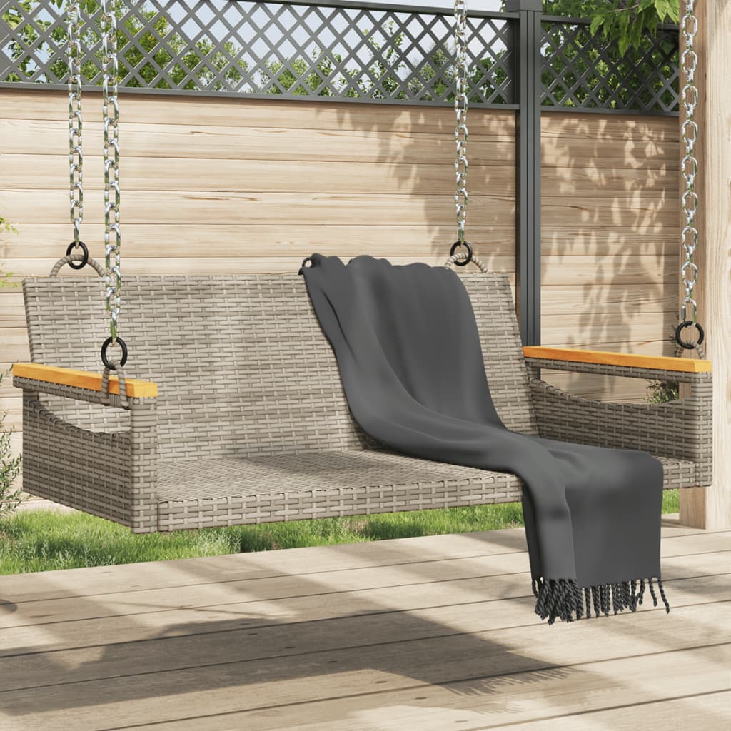 vidaXL Hängebank Grau 109x62x40 cm Poly Rattan