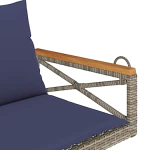 Houpací lavice s poduškami šedá 109 x 62 x 40 cm polyratan - obrázek 7