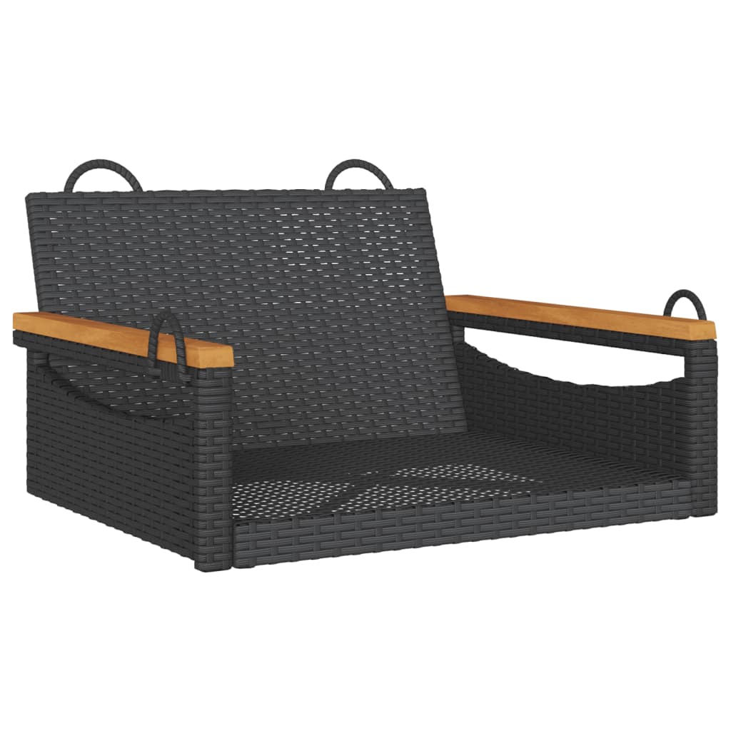 vidaXL Houpací lavice černá 63 x 62 x 40 cm polyratan