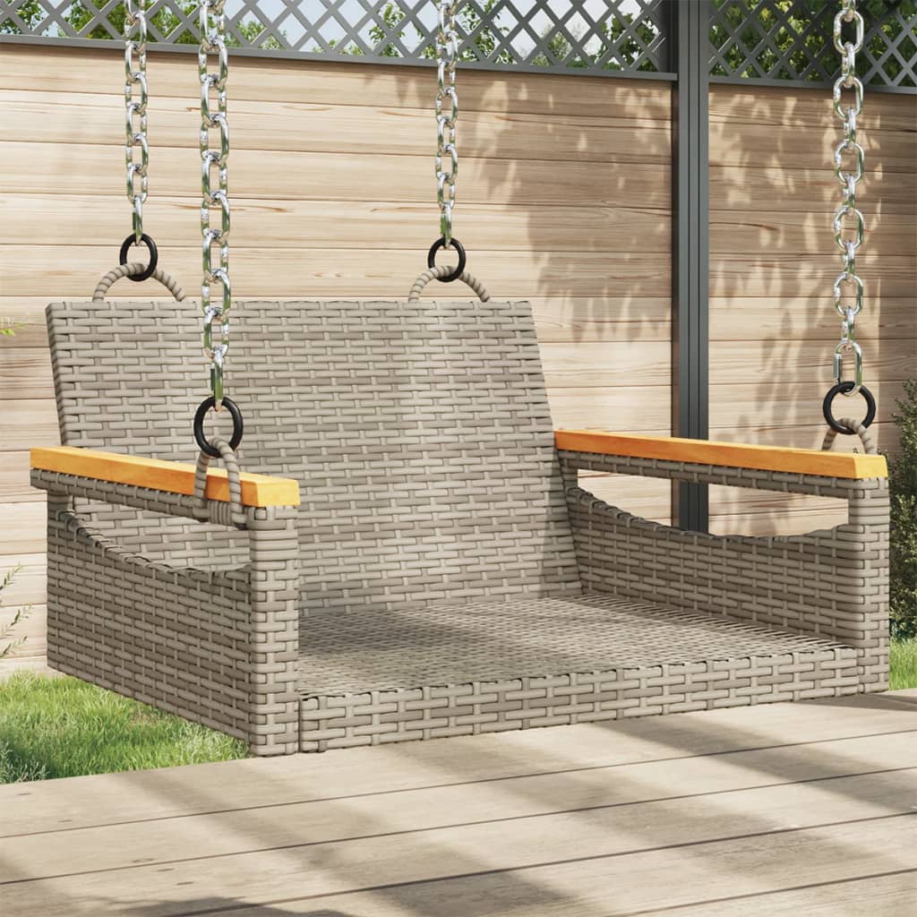 vidaXL Hängesessel Grau 63x62x40 cm Poly Rattan