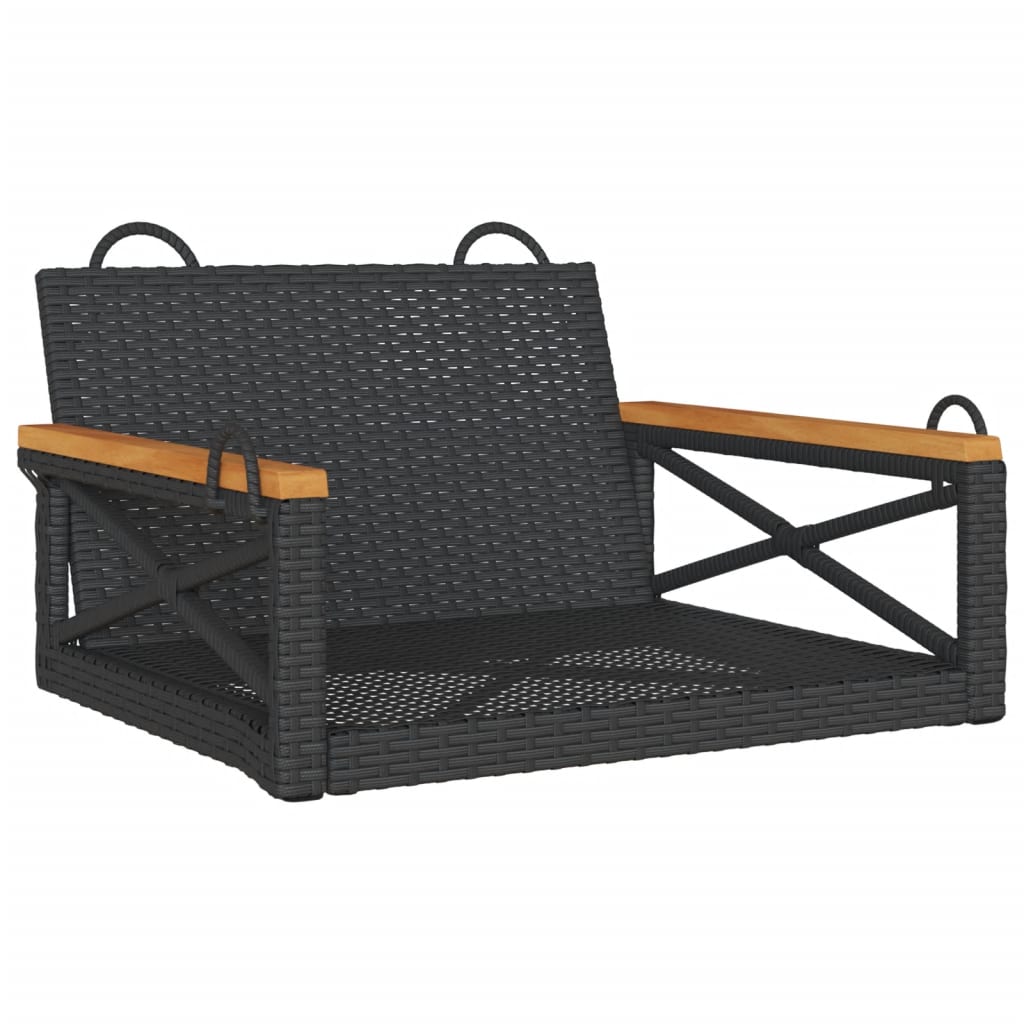 vidaXL Houpací lavice černá 63 x 62 x 40 cm polyratan
