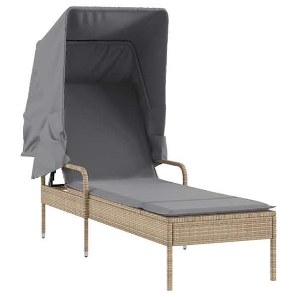 vidaXL p&auml;evitustool koos varikatusega, beež, pol&uuml;rotang