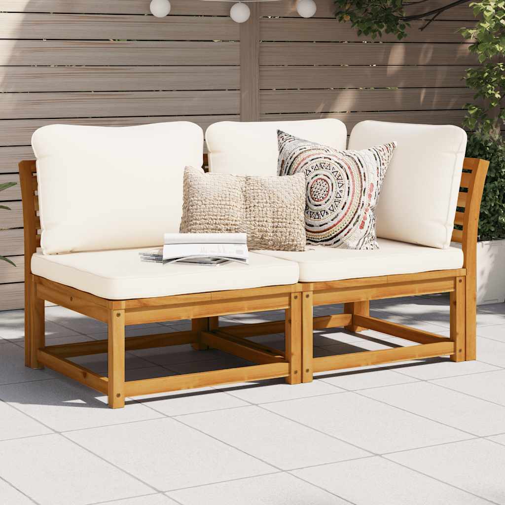 vidaXL Set mobilier de grădină cu perne, 2 piese, lemn masiv de acacia