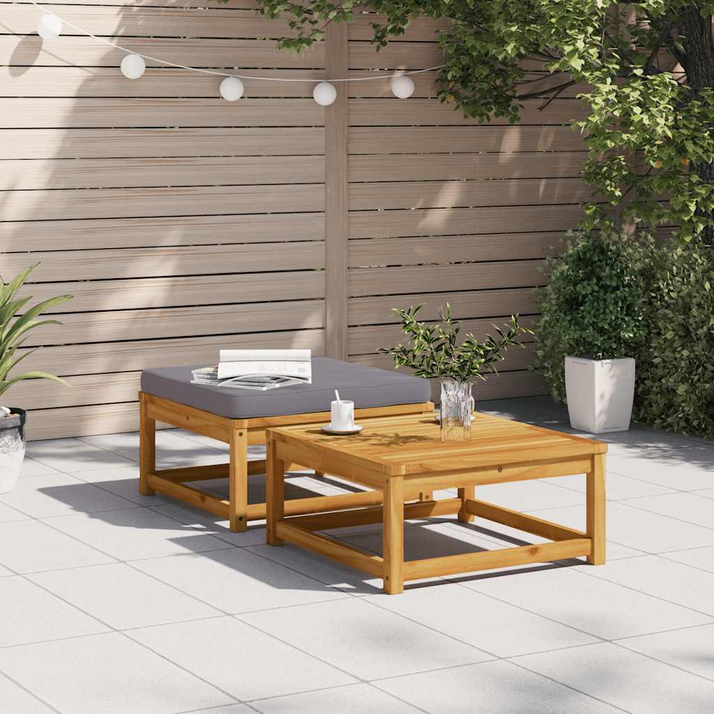 Thumbnail - vidaXL Gartenhocker mit Kissen Massivholz Akazie