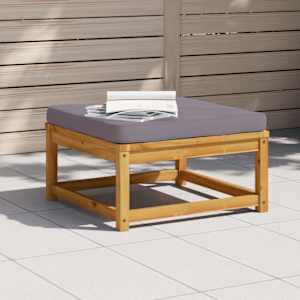 Vrtni stolček za noge z blazino trden akacijev les