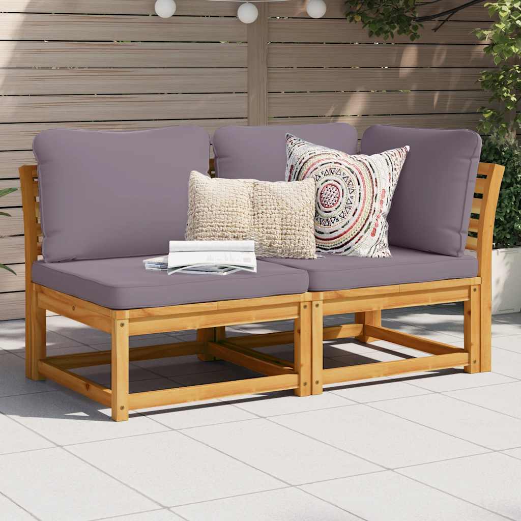 vidaXL Set mobilier de grădină cu perne, 2 piese, lemn masiv de acacia