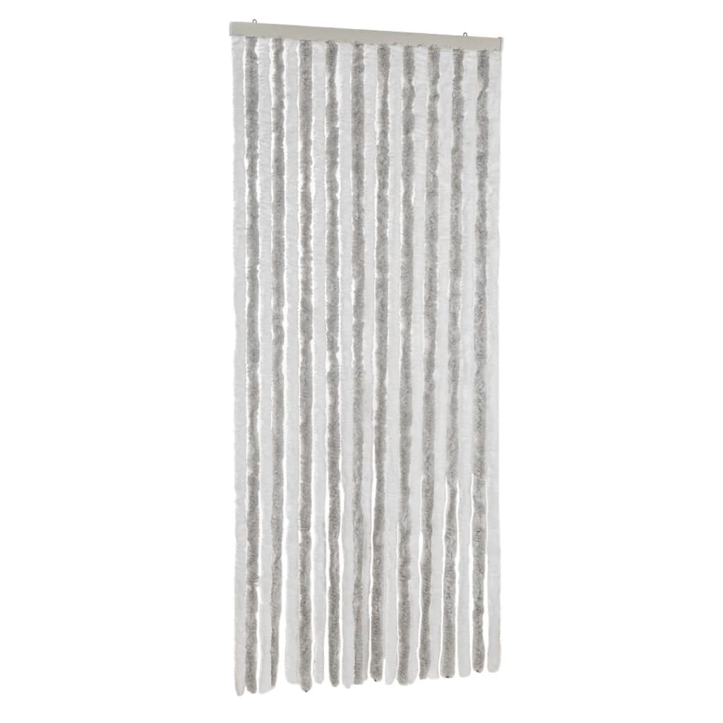 vidaXL Závěs proti hmyzu světle šedý a bílý 90 x 220 cm žinylka