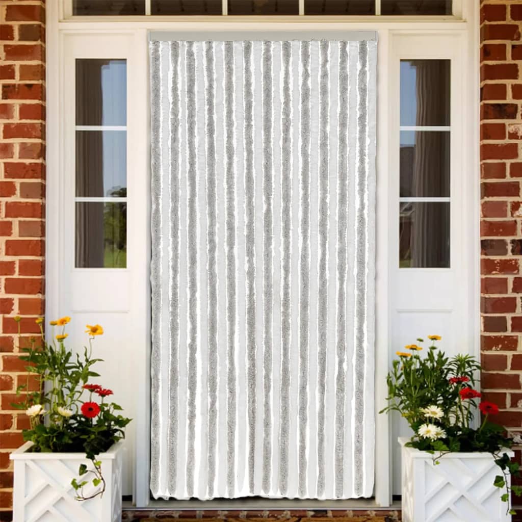 vidaXL Perdea pentru insecte, gri deschis și alb, 100x230 cm, chenille