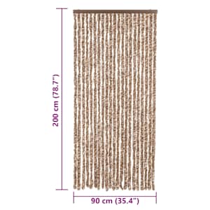 Závěs proti hmyzu béžový a tmavě hnědý 90 x 200 cm žinylka - obrázek 7