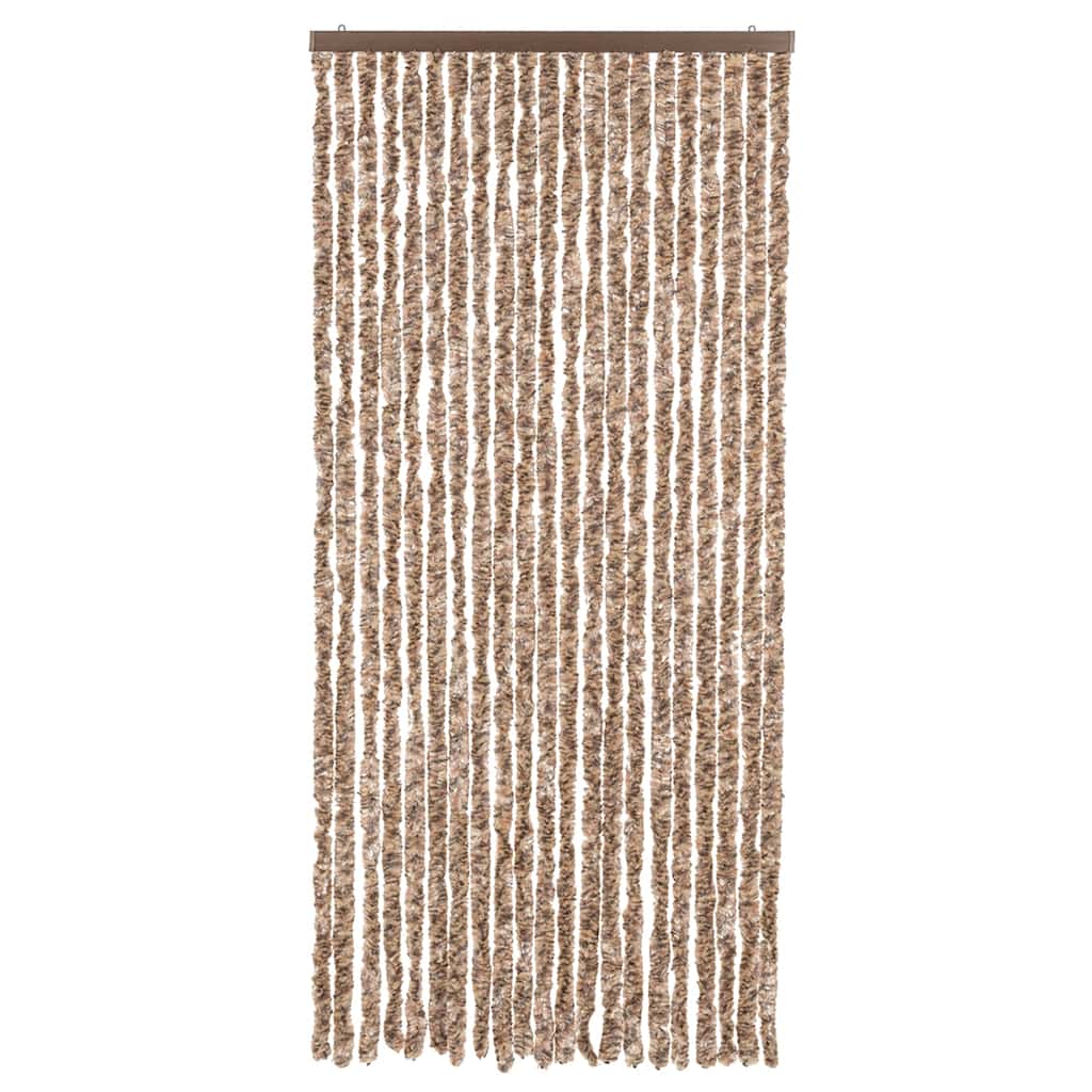 Thumbnail - vidaXL Fliegenvorhang Beige und Dunkelbraun 90x220 cm Chenille