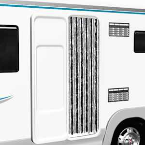 Zavesa proti mrčesu siva in črna 56x185 cm šenilja