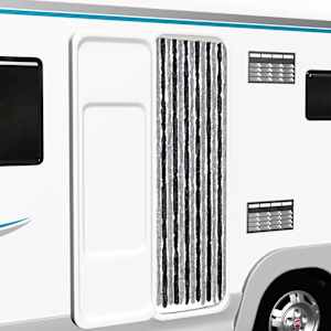 Zavesa proti mrčesu siva in črna 56x200 cm šenilja