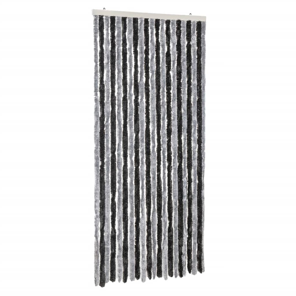 vidaXL Závěs proti hmyzu šedý a černý 90 x 220 cm žinylka