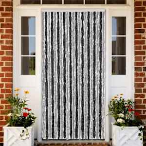 Zavesa proti mrčesu siva in črna 90x220 cm šenilja