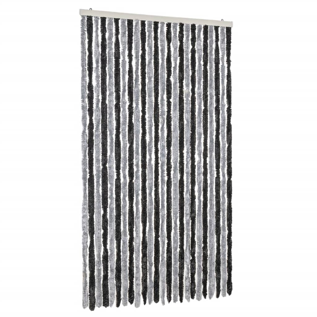 vidaXL Závěs proti hmyzu šedý a černý 100 x 230 cm žinylka