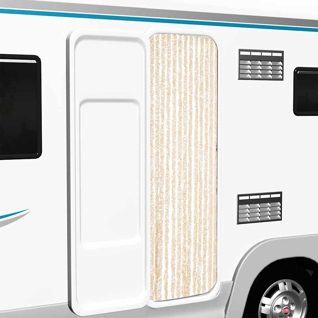 vidaXL Perdea pentru insecte, bej și alb, 56x185 cm, chenille