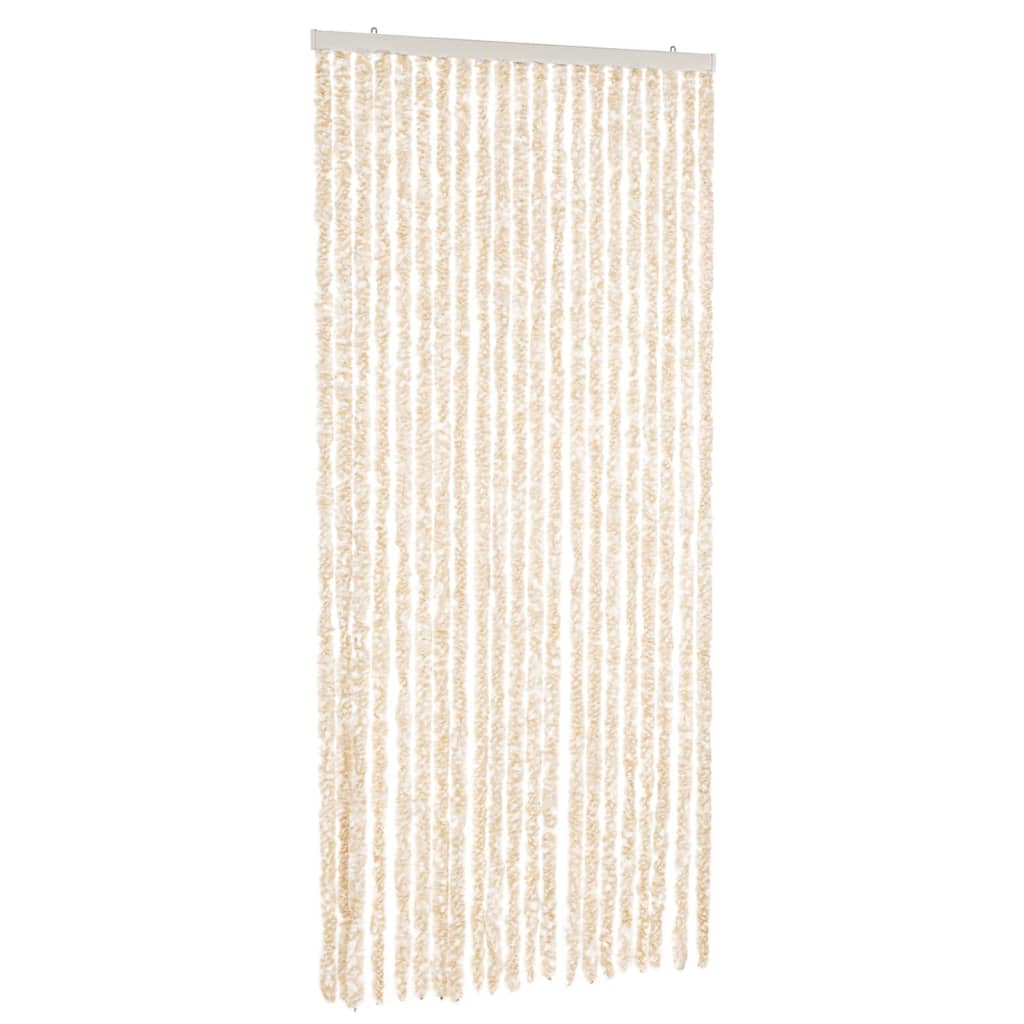 vidaXL Závěs proti hmyzu béžový a bílý 90 x 220 cm žinylka