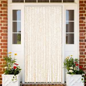 Zavesa proti mrčesu bež in bela 100x230 cm šenilja