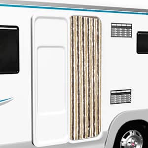 Zavesa proti mrčesu temno rjava in bež 56x185 cm šenilja