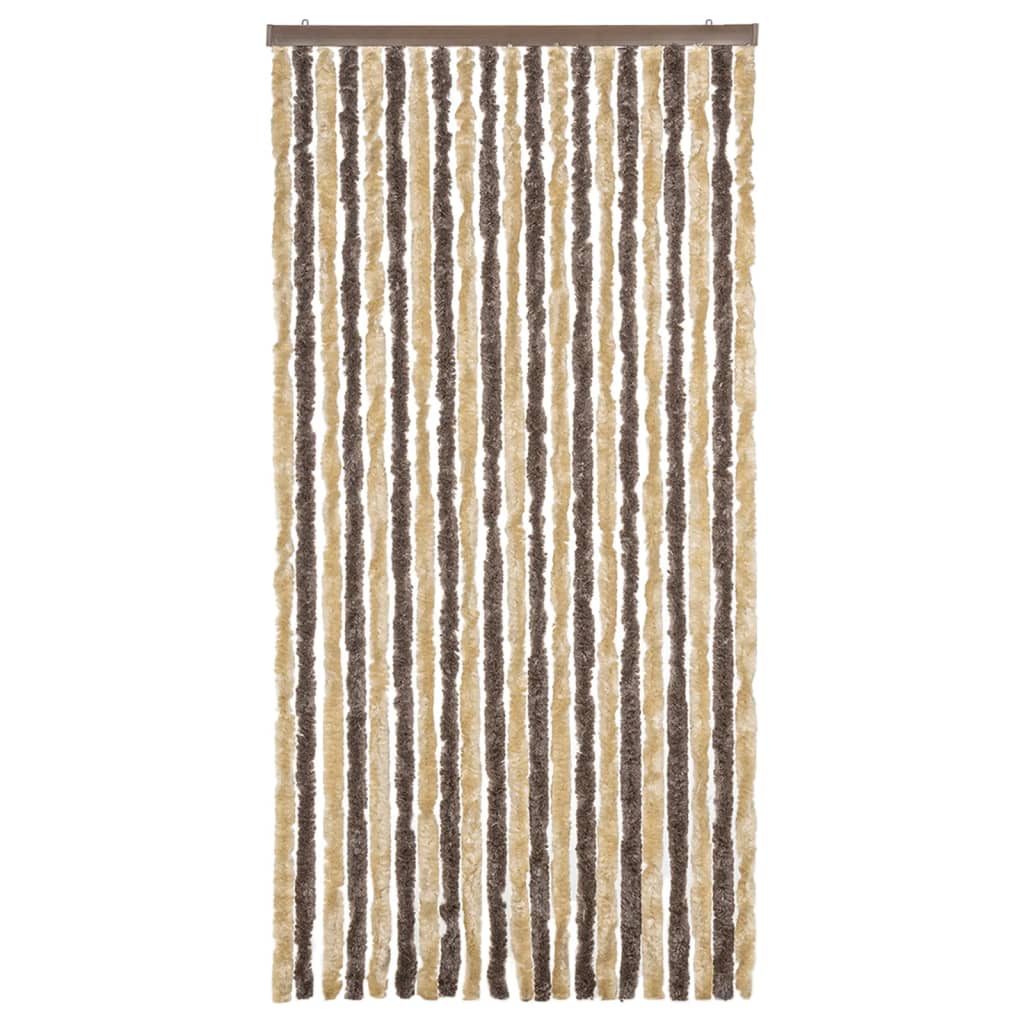 vidaXL Hyönteisverho tummanruskea ja beige 90x200 cm chenille
