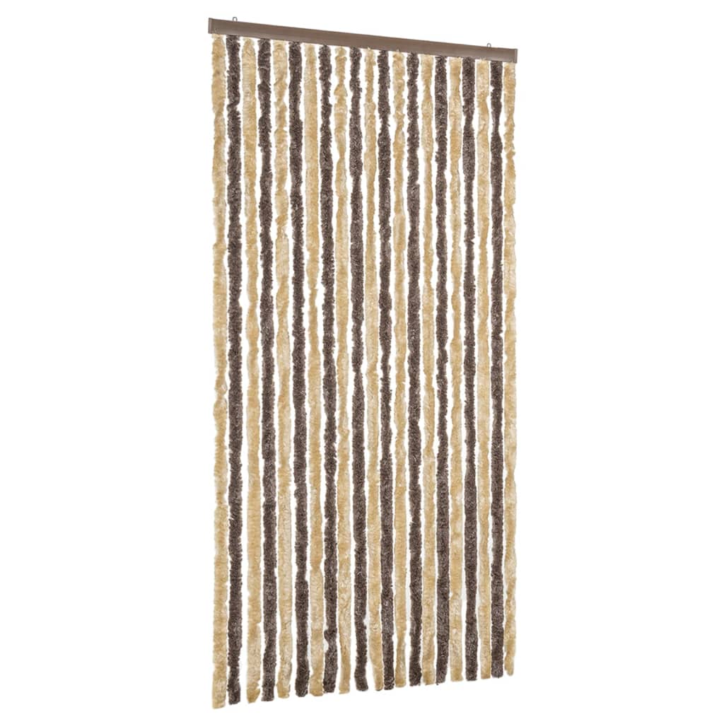 vidaXL Závěs proti hmyzu tmavě hnědý a béžový 90 x 220 cm žinylka